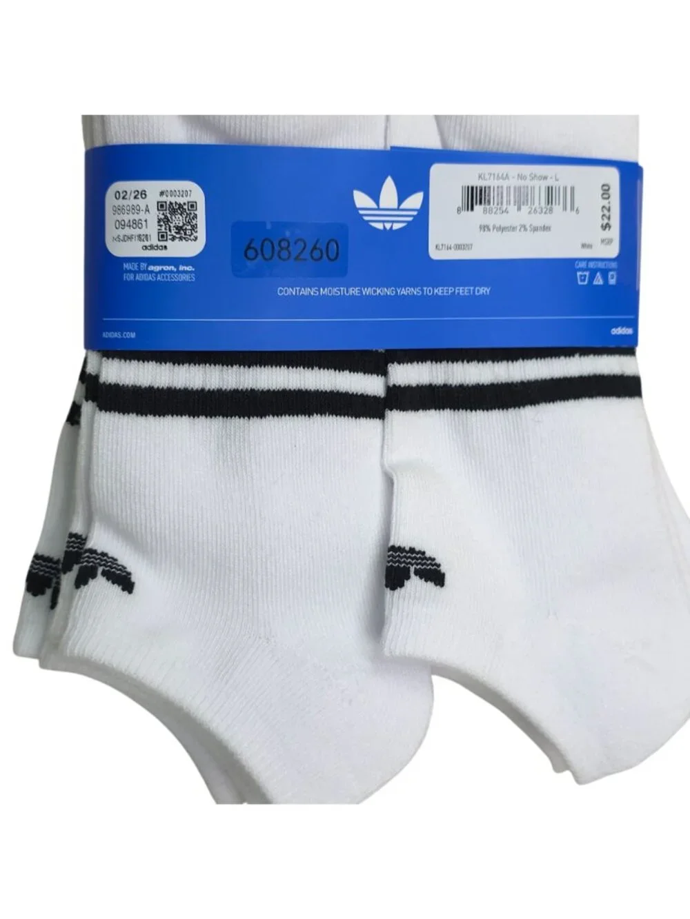 Adidas No Show Cushioned Socks 6-Pack Large Mens Moisture Wicking Shoe Size 8-12